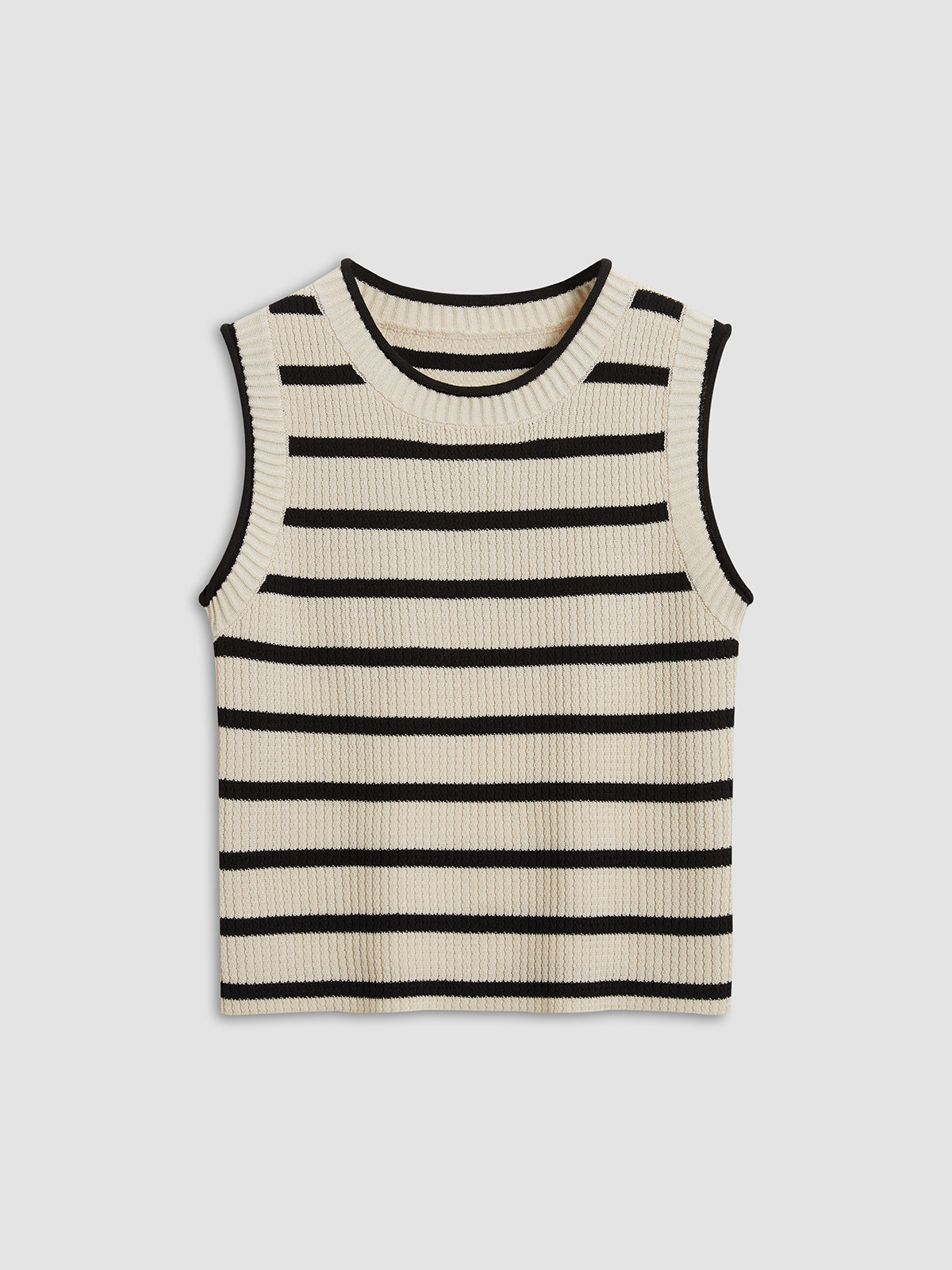Striped casual knit crop top