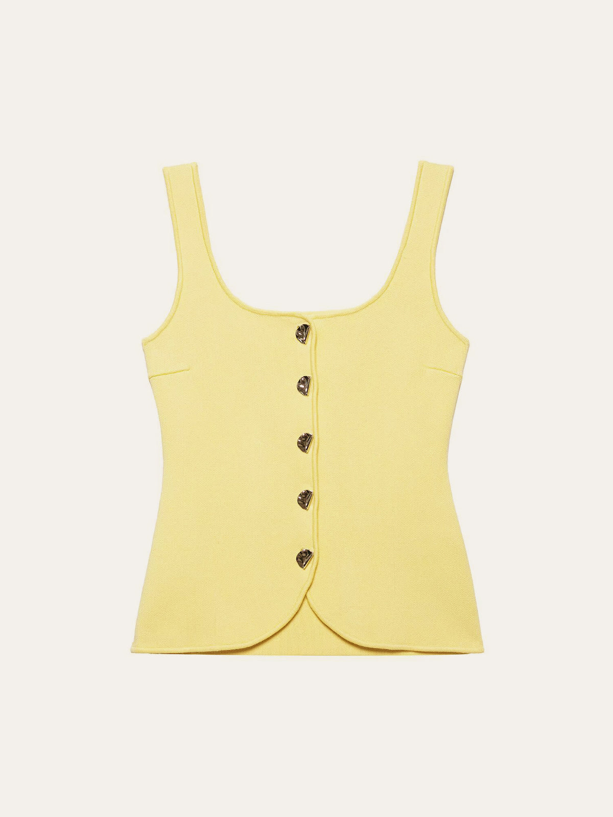 Women's Curved Hem Knit Vest — Ribbed Texture