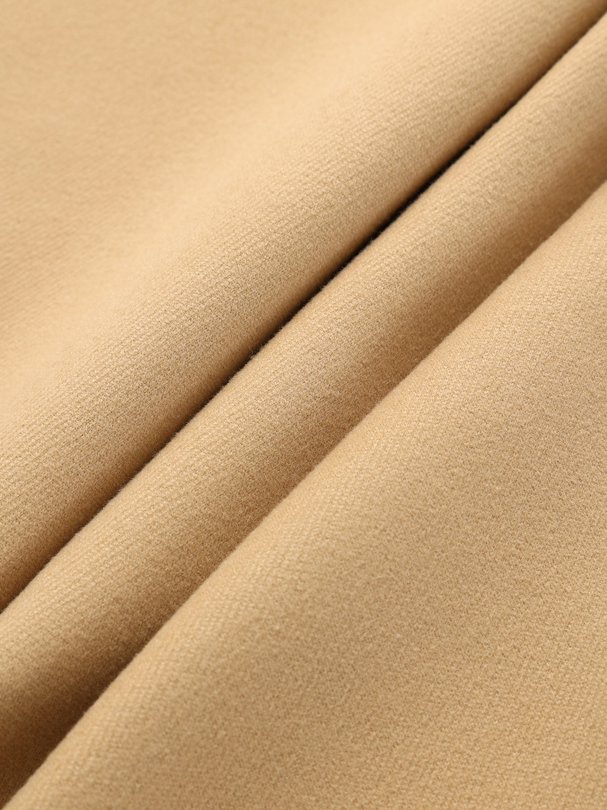 Long coat with stand-up collar and metal buttons