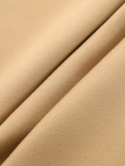 Long coat with stand-up collar and metal buttons