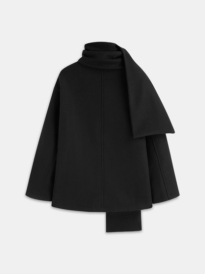 Women's Wool Jacket — Scarf-Accented Design