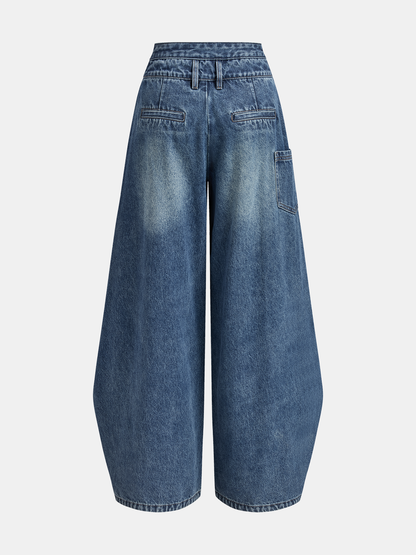 Women's Wide-Leg Jeans — Cross-Front Design