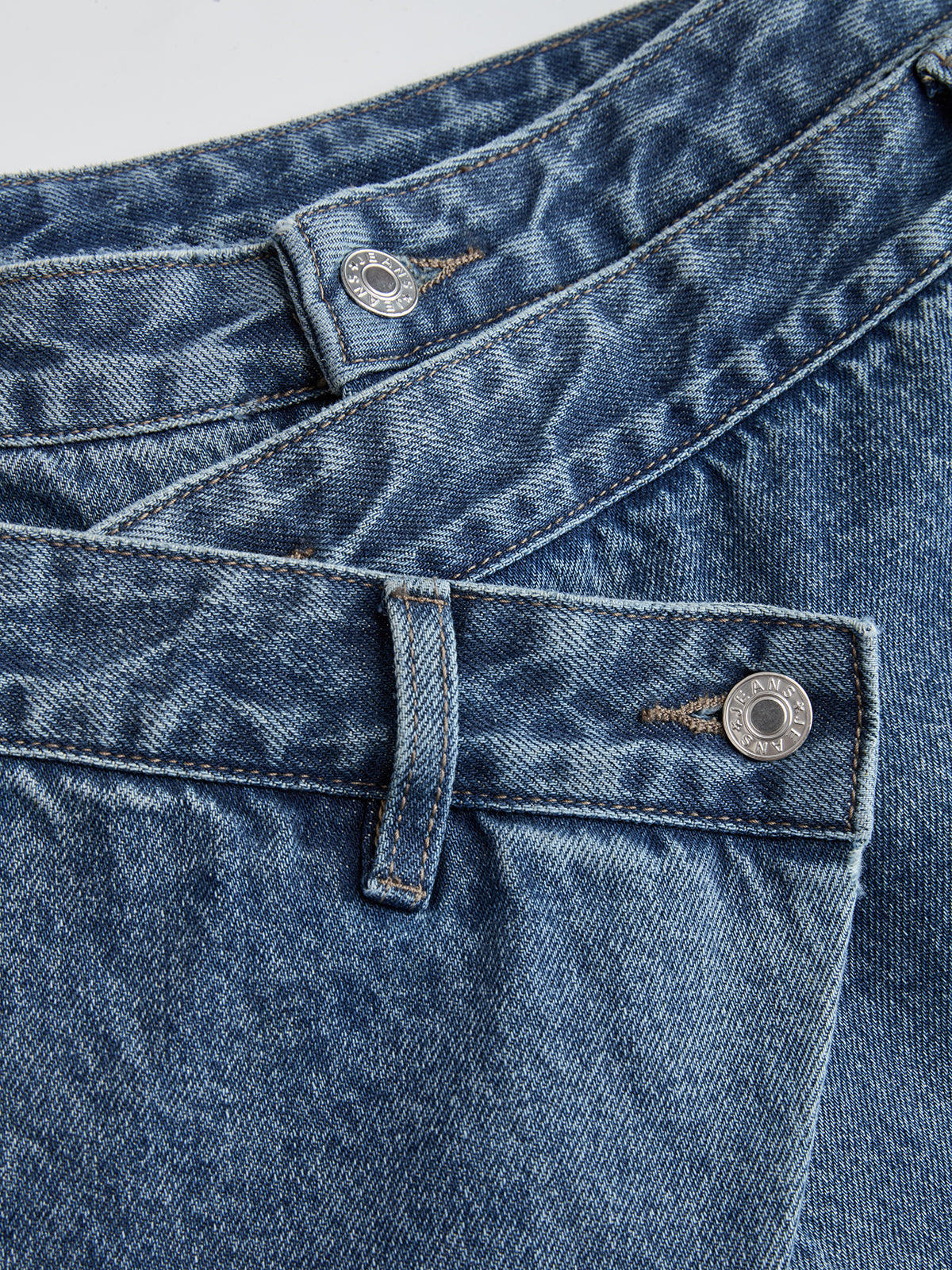 Women's Wide-Leg Jeans — Cross-Front Design