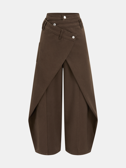 Women's Wide-Leg Jeans — Cross-Front Design