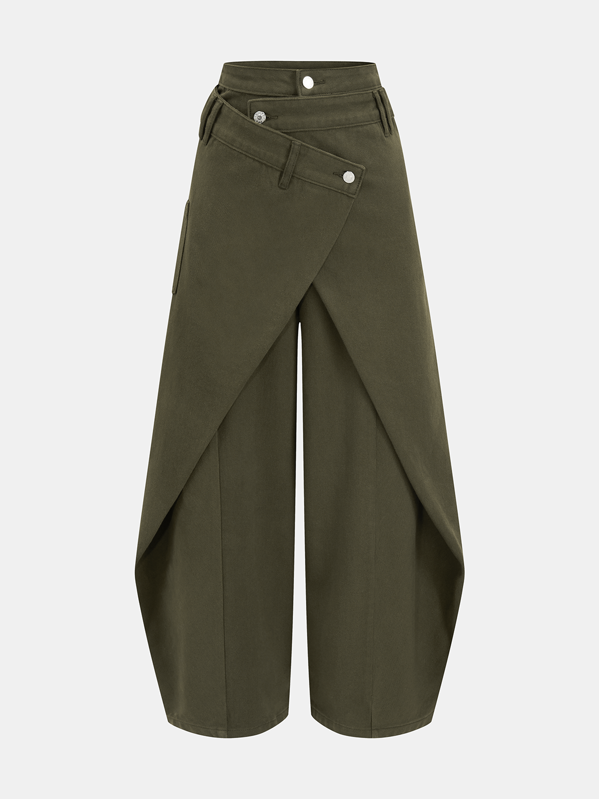 Women's Wide-Leg Jeans — Cross-Front Design