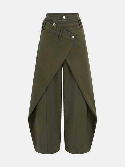 Women's Wide-Leg Jeans — Cross-Front Design