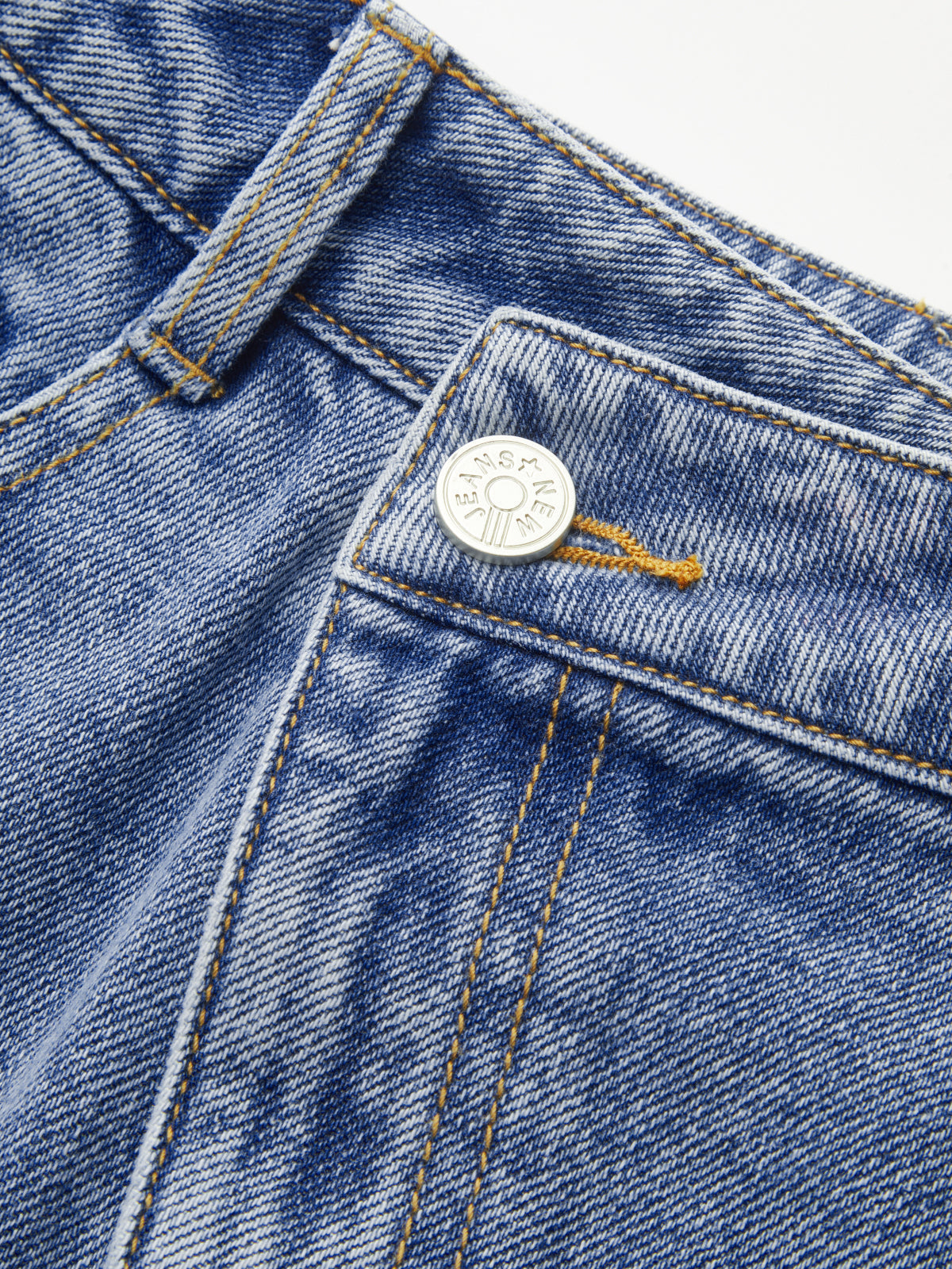 Denim Midi Skirt — Asymmetric Slit Detail