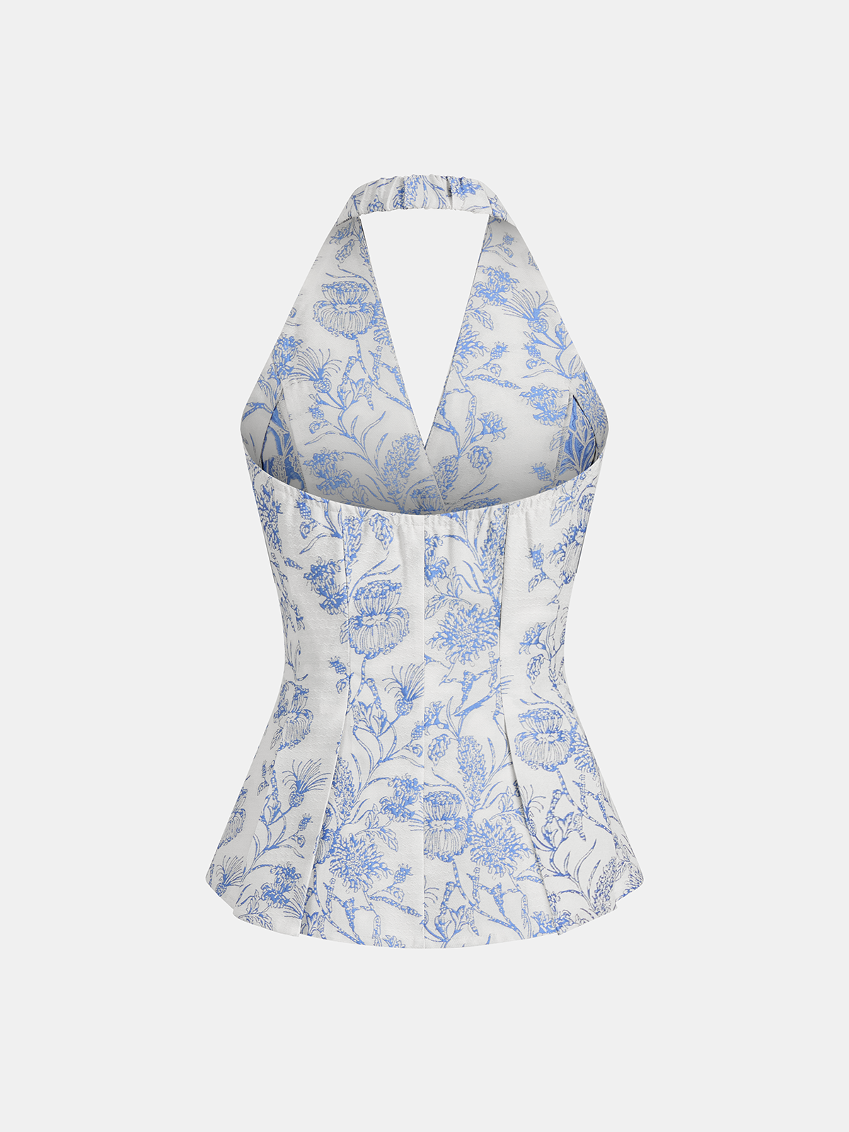 Women's Halter Vest Top — Floral Print Button-Front Design