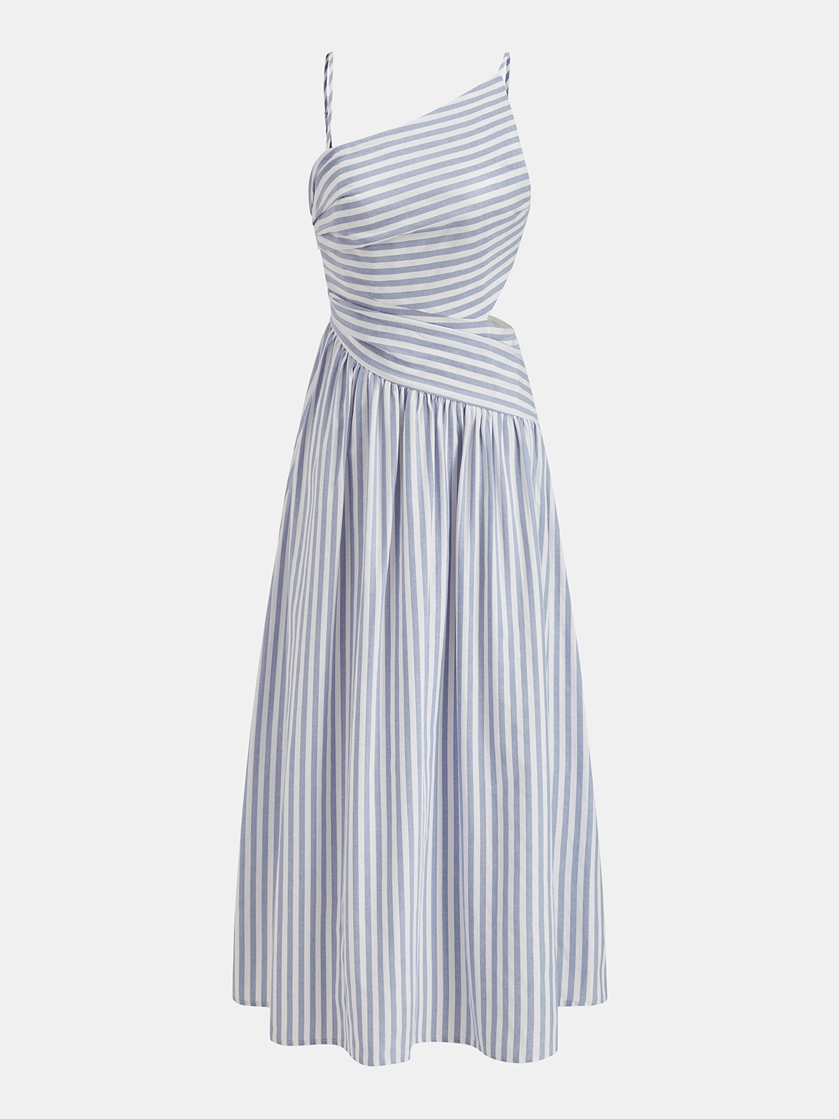 Women's Striped Cami Maxi Dress — Cut-Out Asymmetric Style