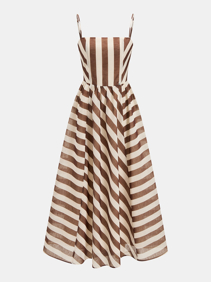 Organza striped slip dress