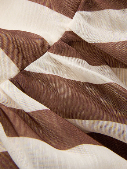 Organza striped slip dress