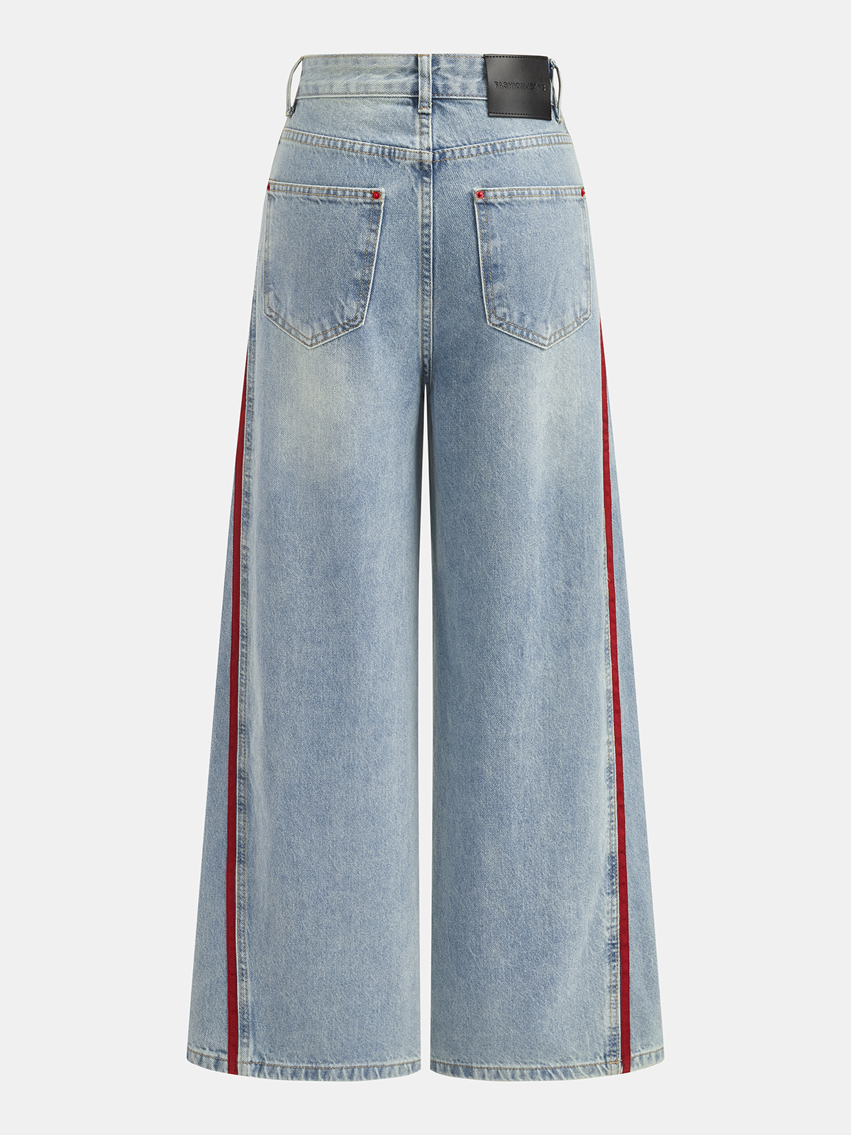 Women's side striped curved leg jeans