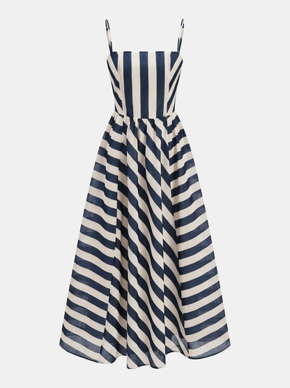 Organza striped slip dress