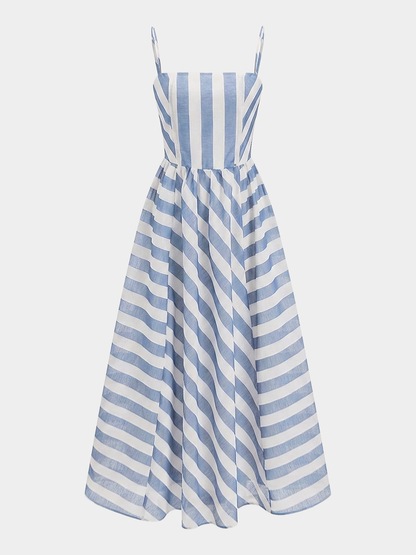 Organza striped slip dress