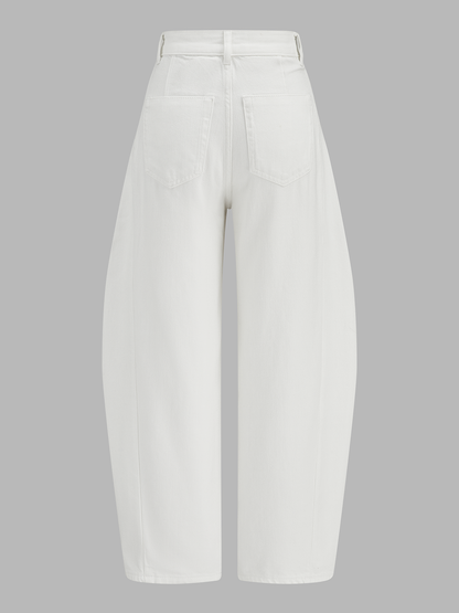 Classic Denim Mid-Waist Curved-Leg Jeans